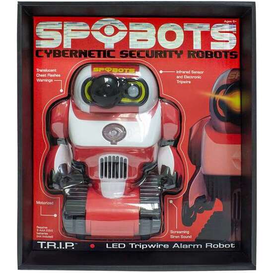 ROBOT SPYBOTS T.R.I.P.CON SU PROYECTOR LED EMITE EL LOGO AVISANDO A LOS POSIBLES INTRUSOS QUE LA ZONA ESTÁ PROTEGIDA POR LOS SPYBOTS image 0
