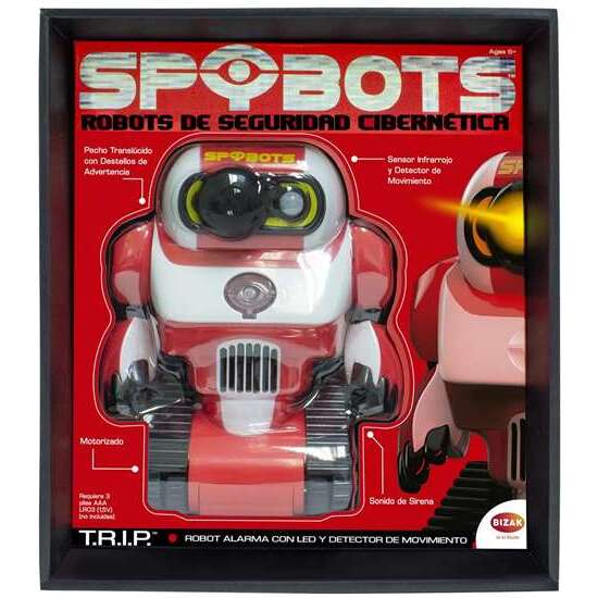 ROBOT SPYBOTS T.R.I.P.CON SU PROYECTOR LED EMITE EL LOGO AVISANDO A LOS POSIBLES INTRUSOS QUE LA ZONA ESTÁ PROTEGIDA POR LOS SPYBOTS image 3