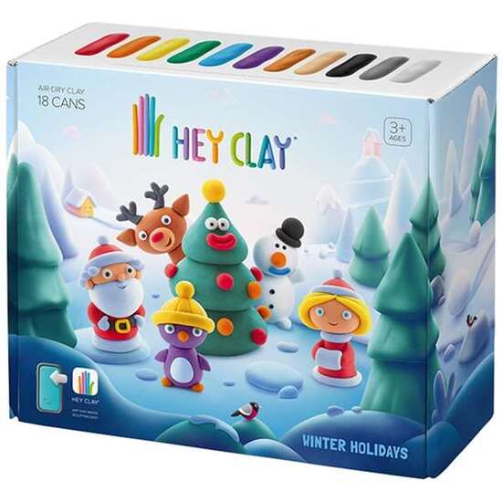 PLASTILINA HEY CLAY PACK NAVIDAD. PUEDES CREAR 9 PERSONAJES DE PLASTILINA. INCLUYE 15 BOTES DE HASTA 14 COLORES EN TOTAL. image 0