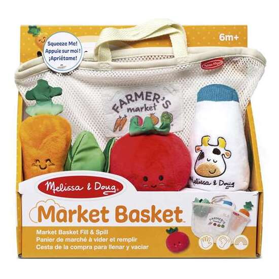 CESTA DE LA COMPRA MELISSA & DOUG CON 4 PIEZAS SENSORIALES, FÁCILES DE AGARRAR Y CON SIMPÁTICAS CARITAS image 2