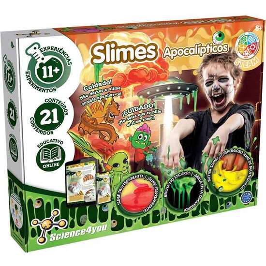 JUEGO SLIME APOCALISTICOS ¡CREA UN SLIME ESPONJOSO QUE BRILLA EN LA OSCURIDAD Y ARENA MOVEDIZA! CON 11 EXPERIMENTOS image 0