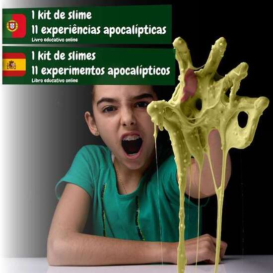 JUEGO SLIME APOCALISTICOS ¡CREA UN SLIME ESPONJOSO QUE BRILLA EN LA OSCURIDAD Y ARENA MOVEDIZA! CON 11 EXPERIMENTOS image 1