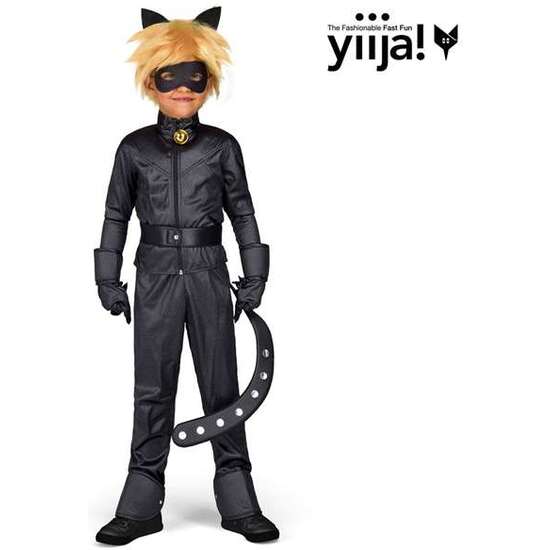 DISFRAZ INFANTIL CAT NOIR( CHAQUETA , PANTALÓN, CINTURÓN, GUANTES, ANTIFAZ, PELUCA Y ANILLO). TALLA 6-8 AÑOS image 1