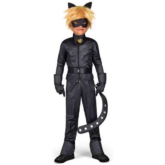 DISFRAZ INFANTIL CAT NOIR( CHAQUETA , PANTALÓN, CINTURÓN, GUANTES, ANTIFAZ, PELUCA Y ANILLO). TALLA 6-8 AÑOS image 2