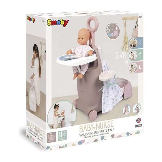 TROLLEY BABY NURSE 3 EN 1 MALETA,TRONA Y CUNA PARA MUÑECAS DE HASTA 42 CM NO INCLUIDA  CON 6 ACCESORIOS. 62X25,5X25,5 CM image 5