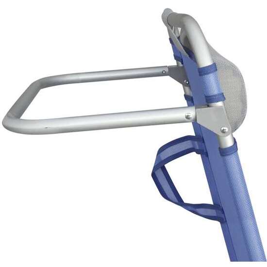 SILLA PLAYA ALUMINIO MULTIPOSICION AZUL CON REPOSACABEZAS 25 CM., ALMOHADILLA Y REPOSABRAZOS GRIS,  80X65X45CM, 25 CM ALTURA ASIENTO image 4