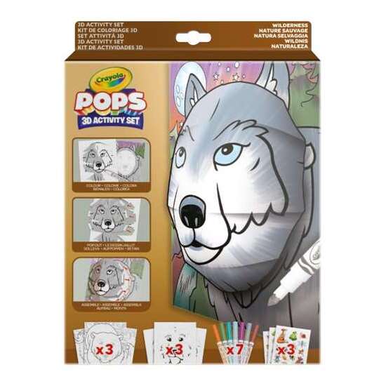 SET ACTIVIDADES 3D COLOR POPS WILDERNESS  CON 3 FONDOS, 3 HOJAS 3D, 7 ROTULADORES, 3 HOJAS ADHESIVAS Y CINTA ADHESIVA. 29X22X2,6 CM image 0