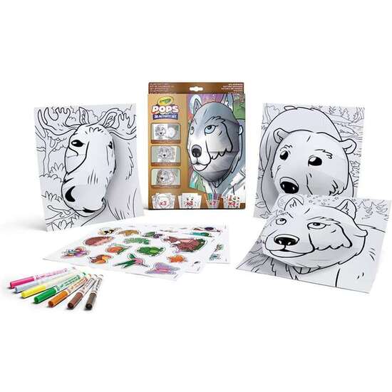 SET ACTIVIDADES 3D COLOR POPS WILDERNESS  CON 3 FONDOS, 3 HOJAS 3D, 7 ROTULADORES, 3 HOJAS ADHESIVAS Y CINTA ADHESIVA. 29X22X2,6 CM image 1