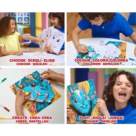 SET ACTIVIDADES 3D COLOR POPS WILDERNESS  CON 3 FONDOS, 3 HOJAS 3D, 7 ROTULADORES, 3 HOJAS ADHESIVAS Y CINTA ADHESIVA. 29X22X2,6 CM image 2