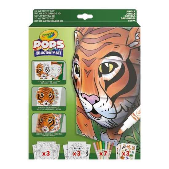 ACTIVIDADES 3D COLOR POPS SELVA SET CON 3 FONDOS, 3 HOJAS 3D, 7 ROTULADORES, 3 HOJAS ADHESIVAS Y CINTA ADHESIVA. 29X22X2,6 CM image 0