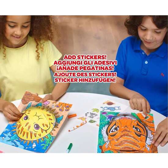ACTIVIDADES 3D COLOR POPS SELVA SET CON 3 FONDOS, 3 HOJAS 3D, 7 ROTULADORES, 3 HOJAS ADHESIVAS Y CINTA ADHESIVA. 29X22X2,6 CM image 4