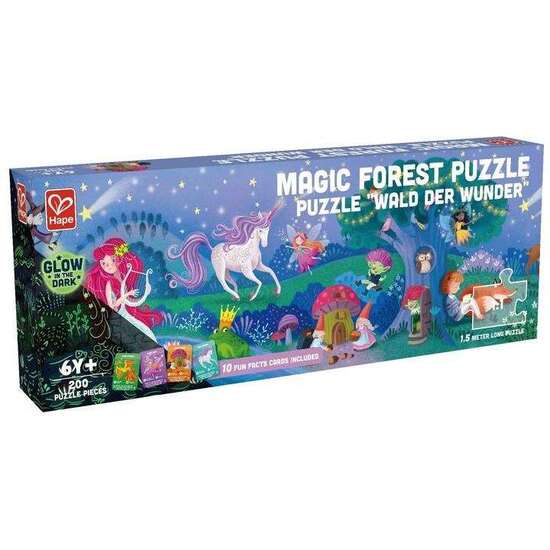 PUZZLE BOSQUE MÁGICO 1.5 METROS LARGO CONTIENE 200 PIEZAS QUE BRILLAN EN LA OSCURIDAD. INCLUYE 10 CARGAS CON DATOS 150X30X0,2CM image 0