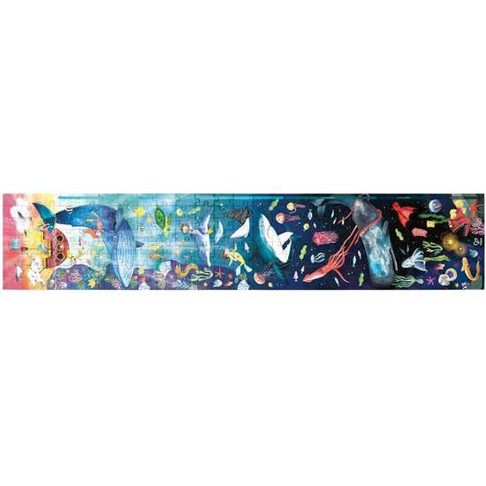 PUZZLE VIDA MARINA 1.5 METROS LARGO CONTIENE 200 PIEZAS QUE SE ILUMINAN EN LA OSCURIDAD Y 10 CARTAS CON DATOS. 150X30X0,2CM image 2