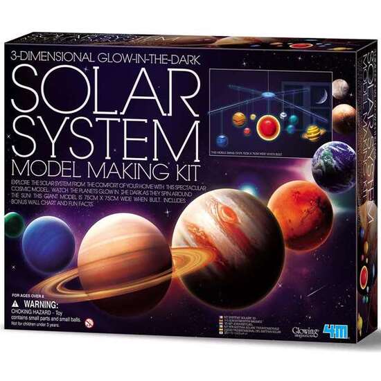 MÓVIL 3D SISTEMA SOLAR, CONSTRUYE Y PINTA TU PROPIO MÓVIL COLGANTE CON EFECTO FLUORESCENTE, INCLUYE PIEZAS PINTURA Y PINCELES. 37,3X28,3X6,5CM image 0