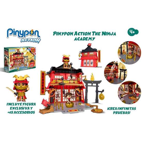 ACADEMIA THE NINJA PINYPON ACTION. INCLUYE FIGURA EXCLUSIVA Y 45 ACCESORIOS. ACADEMIA REPLETA DE ACTIVIDADES. image 1