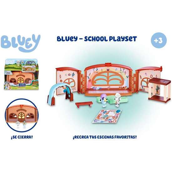 ESCUELA DE BLUEY CON FIGURAS DE BLUEY Y CHLOE ¡PASA UN DÍA DIVERTIDO CON ELLOS! INCLUYE SET DE STICKERS Y ACCESORIOS 35X30X13 CM image 4
