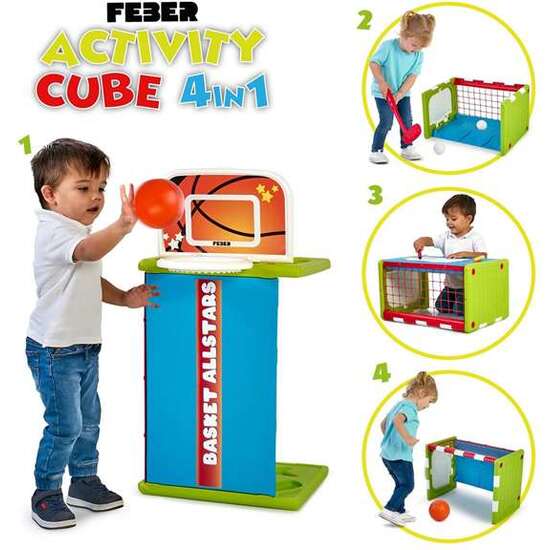FEBER ACTIVITY CUBE 4 IN 1. LOS NIÑOS PUEDEN JUGAR AL GOLF,BALONCESO,FUTBOL Y UTILIZAR EL CUBO COMO MESA. 41X61X33 CM image 5