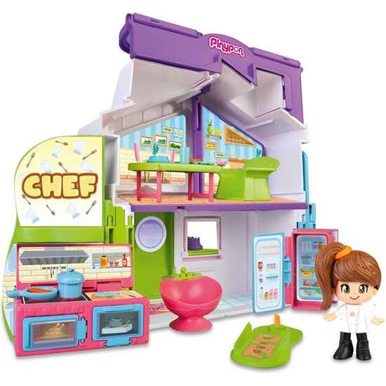 PROFESIONES PINYPON 3 EN 1, 3 ESCENARIOS DIFERENTES (ESCUELA, SALÓN DE BELLEZA O COCINA DE RESTAURANTE) INCLUYE 3 FIGURAS Y ACCESORIOS image 0