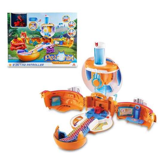 CUARTEL GENERAL PETRONIX CON LUCES Y SONIDOS ¡SE TRANSFORMA EN SUBMARINO, BARCO Y AVIÓN! INCLUYE FIGURA CON MOTO 41X32X14,50 CM image 0