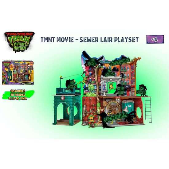 LA GUARDIA DEL ALCANTARILLADO TORTUGAS NINJA PLAYSET CON LOS ESCENARIOS DE LA PELICULA. INCLUYE 20 ACCESORIOS. 49 X 38 X 14 CM image 4
