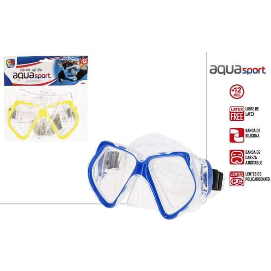 MASCARA BUCEO POLICARBONATO ADULTO AUA SPORT 20X7X22CM (+12AÑOS) 2COLORES SURTIDOS - MODELOS SURTIDOS image 0