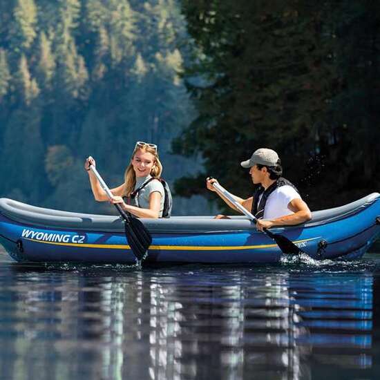 CANOA HINCHABLE PARA 2 PERSONAS WYOMING C2 CON REMOS CON MANGO DE ALUMINIO + BOMBA DE HINCHADO + ACCESORIOS 307X89X53 CM image 3