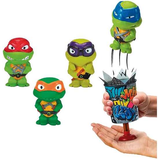 FIGURA BLANDITA TORTUGAS NINJA MOVIE 16,5 CM ¡APRIETA LA ALCANTARILLA Y VERAS COMO SALE DISPARADO! - MODELOS SURTIDOS image 0