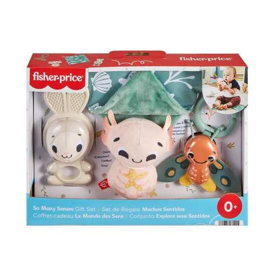 CONJUNTO REGALO JUGUETES SENSORIALES SENSIMALS FISHER-PRICE. (MORDEDOR,PELUCHE,POLILLA SONAJERO Y PAÑO DE APEGO) image 4