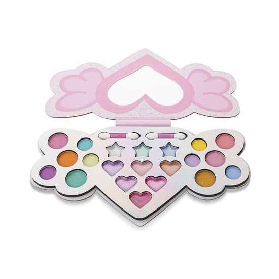MAQUILLAJE PALETA CORAZÓN MARTINELIA INCLUYE SOMBRAS DE OJOS CON PURPURINA,LABIOS BRILLANTES, CREAMS Y APLICADORES. image 1