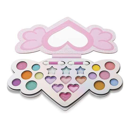 MAQUILLAJE PALETA CORAZÓN MARTINELIA INCLUYE SOMBRAS DE OJOS CON PURPURINA,LABIOS BRILLANTES, CREAMS Y APLICADORES. image 4