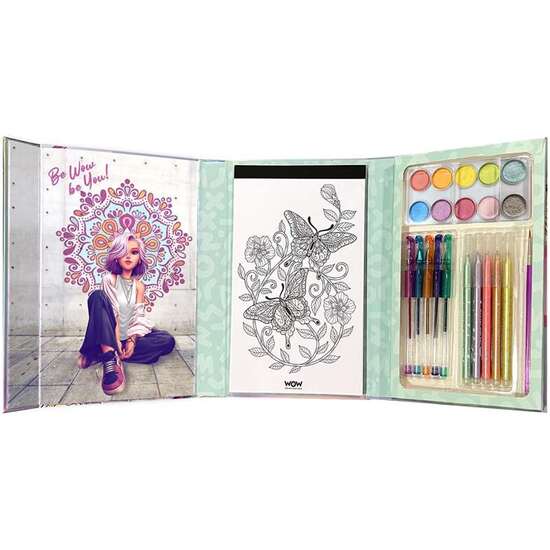 KIT DE ARTE MANDALA WOW GENERATION CON ROTULADORES, BOLÍGRAFOS, ACUARELAS GLITTER Y LIBRO DE 40 PÁGINAS image 1