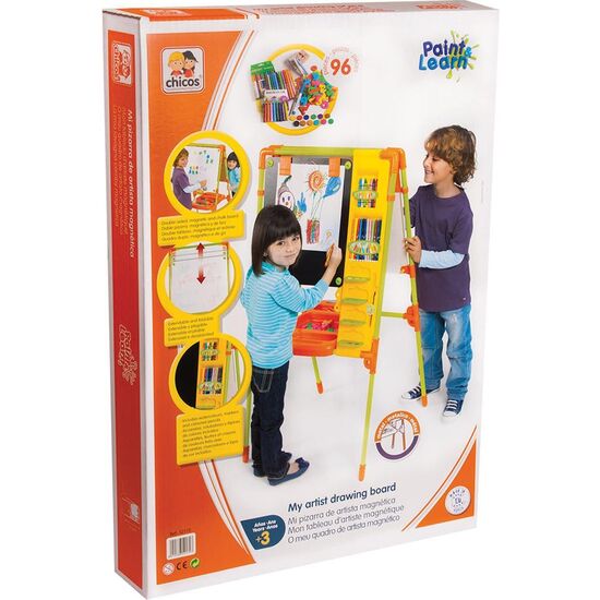MI PIZARRA DE ARTISTA 2 EN 1 MAGNÉTICA Y PARA TIZAS 63X60X120 CM INCLUYE 82 ACCESORIOS (EXTENSIBLE Y PLEGABLE) image 0