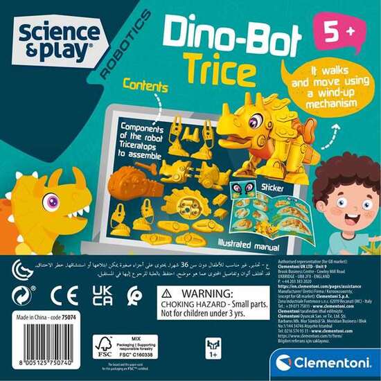 JUEGO CONSTRUCCIÓN DINO BOT TRICERATOPS.FÁCIL DE MONTAR GRACIAS A LAS HERRAMIENTAS INCLUIDAS 20X20X6 CM image 3