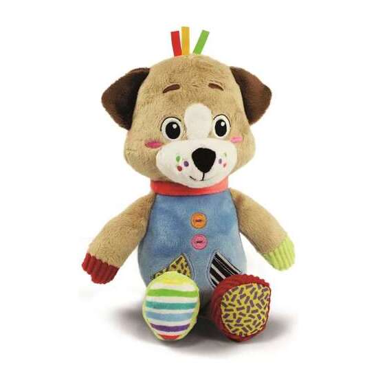 PELUCHE PETE EL CACHORRO 16X22.5X8.5 CM. CON DIFERENTES MATERIALES PARA LA ESTIMULACIÓN MULTISENSORIAL DEL NIÑO. image 1