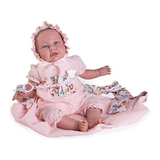 MUÑECA MI PRIMER REBORN DANIELA 52 CM CON PORTABEBÉ.INCLUYE CAPOTA,PELELE,PAÑAL,CHUPETE CON CADENA Y LIBRO DE FAMILA. image 0