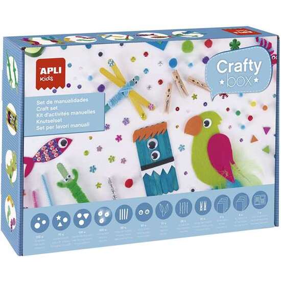 SET CON MATERIALES PARA MANUALIDADES INCLUYE ADEMÁS 1 PEQUEÑO LIBRO CON EJEMPLOS DE LO QUE SE PUEDE REALIZAR CON EL CONTENIDO. 34X24X5 CM image 0