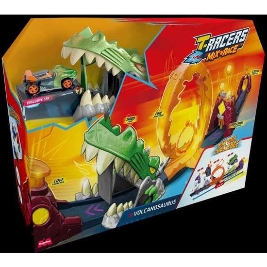 PISTA VOLCANOSAURUS DE T-RACERS MIX N RACE 1,4 METROS, INCLUYE 1 COCHE EXCLUSIVO ¿CONSEGUIRAS ESCAPARTE? image 0