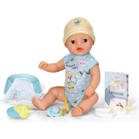 MUÑECO BABY BORN NIÑO 7 FUNCIONES . BEBE AGUA ,COME Y MOJA EL PAÑAL HACIENDO PIPI. ABRE Y CIERRA LOS OJOS. 36 CM image 0