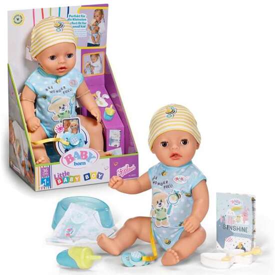 MUÑECO BABY BORN NIÑO 7 FUNCIONES . BEBE AGUA ,COME Y MOJA EL PAÑAL HACIENDO PIPI. ABRE Y CIERRA LOS OJOS. 36 CM image 1