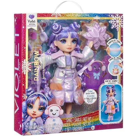 RAINBOW HIGH MUÑECA WINTER WONDERLAND MORADA 22 CM. LISTAS PARA LA NIEVE! INCLUYE UN KIT PARA HACER TU PROPIO MUÑECO DE NIEVE. image 1