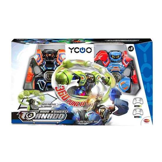 ROBO KOMBAT TORNADO BATTLE PACK CON EFECTOS DE SONIDO Y CINTURÓN DE POTENCIA CON INDICADOR LED. INCLUYE 2 ROBOTS Y 2 MANDOS. image 0