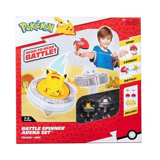 POKEMON ESTADIO ARENA DE COMBATE BATTLE SPINNER. INCLUYE POKEBALL LANZADORA,2 BATTLE SPINNER UNO DE PIKACHU Y OTRA FIGURA EXCLUSIVA. image 0