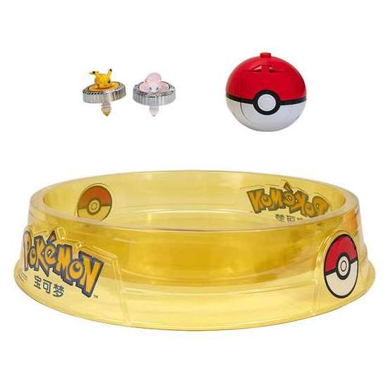 POKEMON ESTADIO ARENA DE COMBATE BATTLE SPINNER. INCLUYE POKEBALL LANZADORA,2 BATTLE SPINNER UNO DE PIKACHU Y OTRA FIGURA EXCLUSIVA. image 1