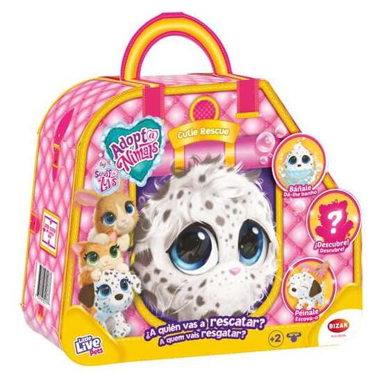 PELUCHE ADOPTANIMALS CUTIE RESCUE. MIMA Y CUIDA! LÁVALO,SÉCALO Y DESCUBRE SI ES UN PERRITO, CONEJITO O UN GATITO. - MODELOS SURTIDOS image 0