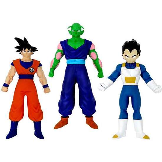 FIGURA ESTIRABLE MONSTERFLEX DRAGON BALL PACK DE 3.ESTRUJA, RETUERCE Y ESTIRA TUS PERSONAJES DE DRAGON BALL. 25X16X4 CM - MODELOS SURTIDOS image 1