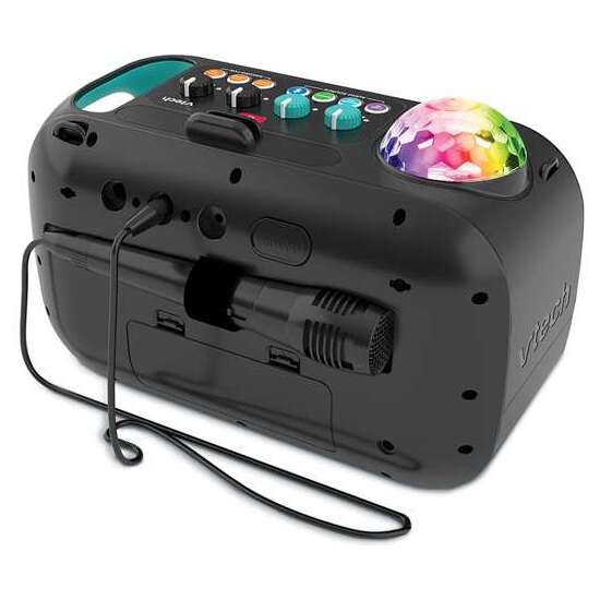 KARAOKE SUPER SOUND CON ALTAVOZ Y MICRÓFONO INCORPORADOS ¡CREA LA ATMOSFERA ADECUADA PARA TU FIESTA PROYECTANDO LUCES MULTICOLOR! image 4