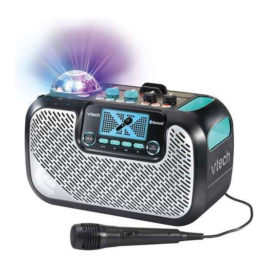 KARAOKE SUPER SOUND CON ALTAVOZ Y MICRÓFONO INCORPORADOS ¡CREA LA ATMOSFERA ADECUADA PARA TU FIESTA PROYECTANDO LUCES MULTICOLOR! image 5