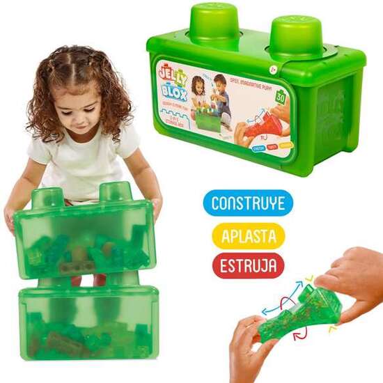 JUEGO DE CONSTRCUCCIÓN JELLY BLOX 30 PIEZAS. SISTEMA DE CONSTRUCCIÓN IMAGINATIVO Y UNICO. CONSTRUYE, APLASTA Y ESTIRA. image 0