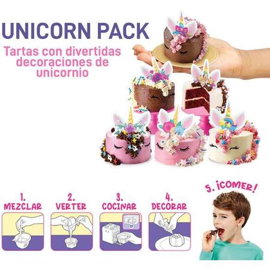 UNICORN PARTY PACK. TARTAS CON DIVERTIDAS DECORACIONES DE UNICORNIO. (MEZCLAR,VERTER,COCINAR,DECORAR Y A COMER) image 1