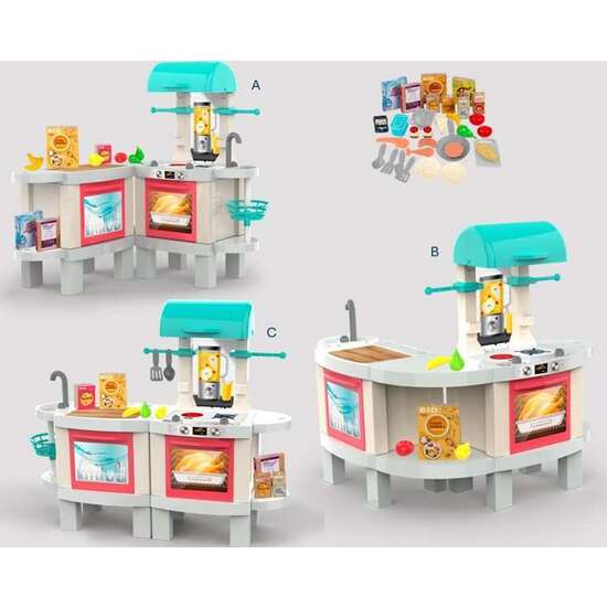 COCINA DELI KITCHEN PLUS CON LUCES Y SONIDOS, TRANSFORMABLE EN BARBACOA Y 3 FORMATOS DIFERENTES DE MONTAJE 104X37X100 CM image 0